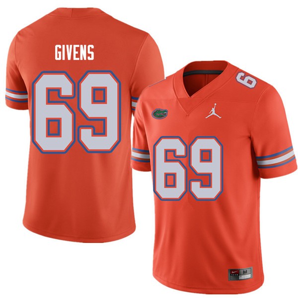 Jordan Brand Men #69 Marcus Givens Florida Gators College Football Jerseys Orange